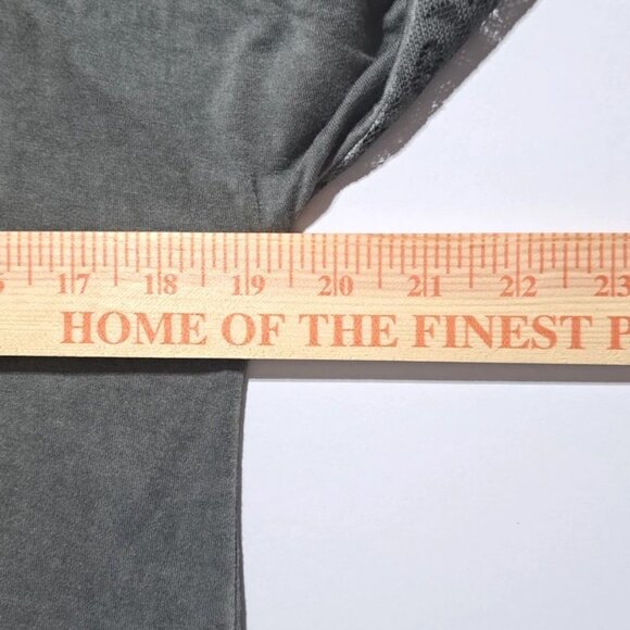 Arizona Jeans Top Super Soft 3/4 Sleeve Lace Grey Lightweight Tunic Stretch Sz L - Picture 6 of 9